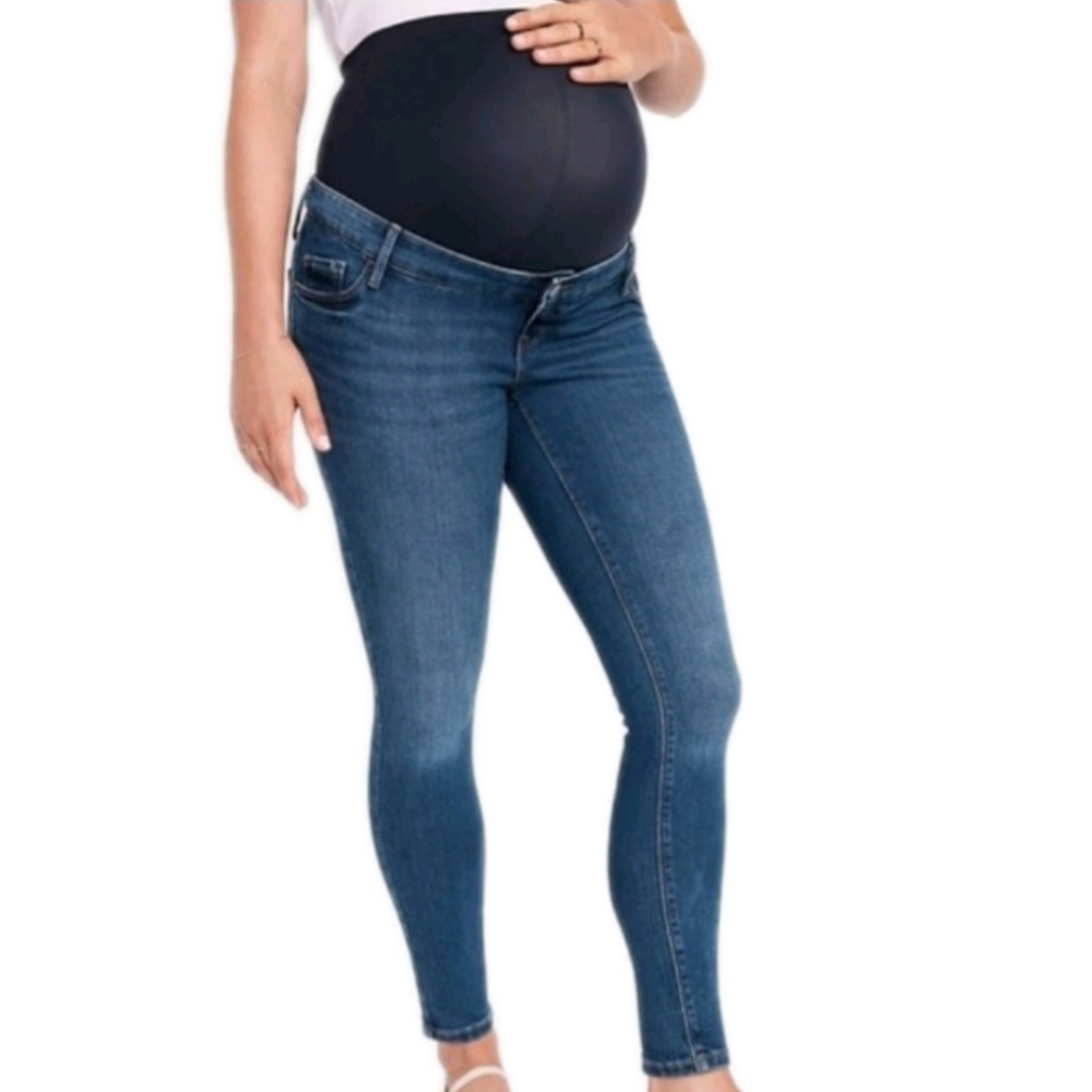 OLD NAVY Rockstar Premium Full Panel Skinny Maternity Jeans Size 4 Short